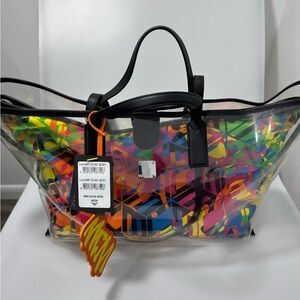 MCM Aren Medium Shopper Tote Clear Multi